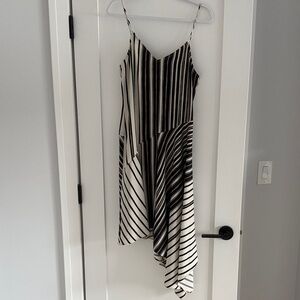 W by Worth Black and White Asymmetrical Dress